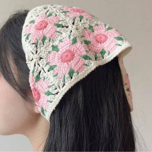 Floral Crochet Headband P26 - Picture 1 of 3